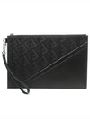 Men's Shadow Diagonal Flat Clutch Bag Black - FENDI - BALAAN 3