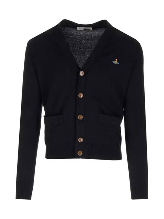 Signature Embroidered Logo Cardigan Black - VIVIENNE WESTWOOD - BALAAN 2