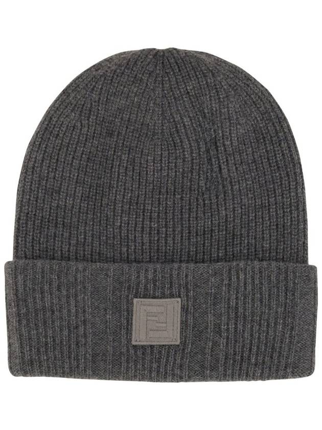 FF Patch Wool Beanie Grey - FENDI - BALAAN 2