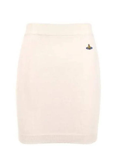 Bea Logo Knit Mini H-Line Skirt Cream - VIVIENNE WESTWOOD - BALAAN 2