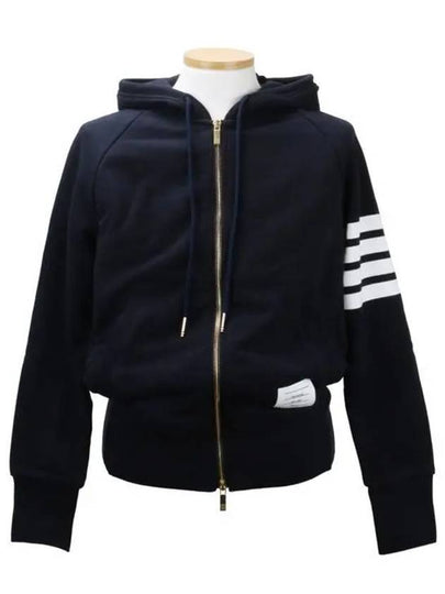 Engineered 4 Bar Diagonal Zip Up Hoodie Navy - THOM BROWNE - BALAAN 2