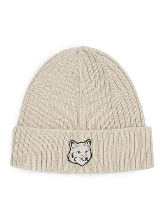 Wool Fox Head Beanie Light Beige - MAISON KITSUNE - BALAAN 2