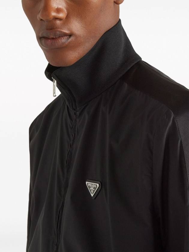 Silk blend zip up jacket black - PRADA - BALAAN 6