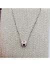 Mini Pop H Pendant Silver Necklace Rose Dragee - HERMES - BALAAN 8