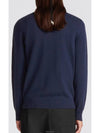 Wool Cashmere Crew Neck Knit Top Navy - DIOR - BALAAN 6