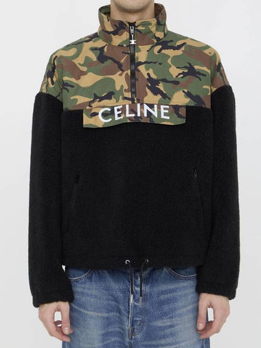 Bi-Material Jacket Black Camouflage - CELINE - BALAAN 1