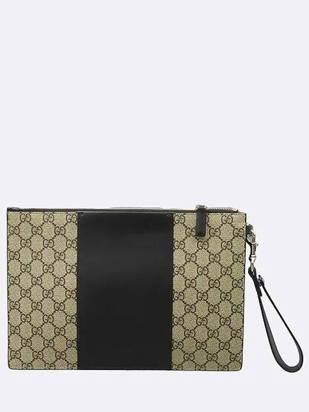 495017 GG logo PVC black leather trimming Eden Supreme clutch strap - GUCCI - BALAAN 3