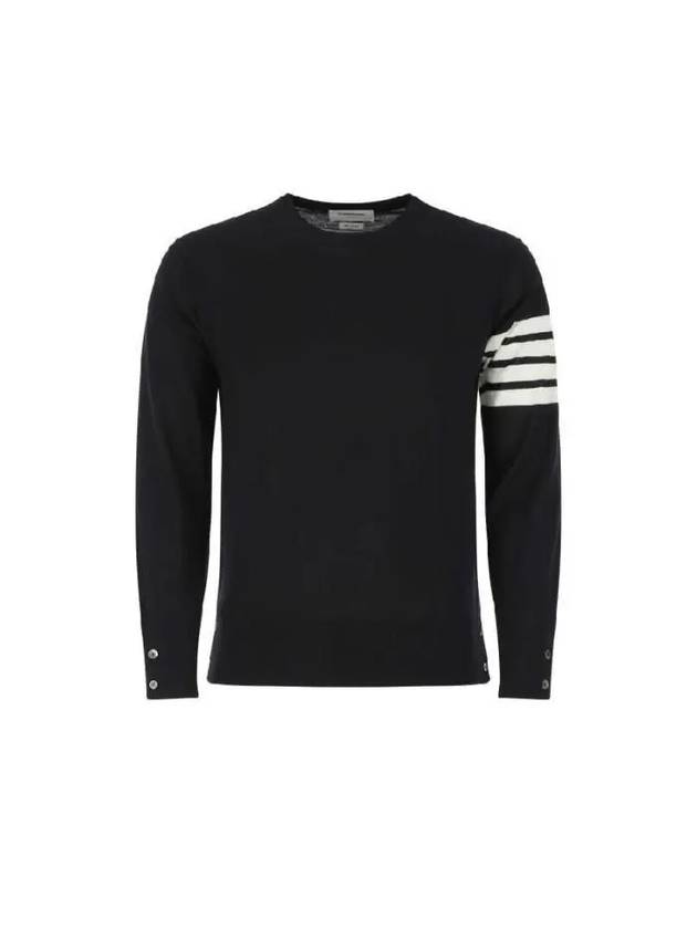 4 Bar Armband Classic Merino Wool Knit Top Navy - THOM BROWNE - BALAAN 2