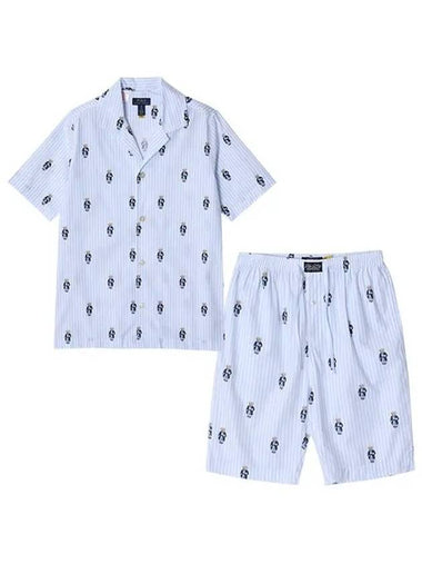 Pattern Cotton Pajama Blue Set - POLO RALPH LAUREN - BALAAN 1