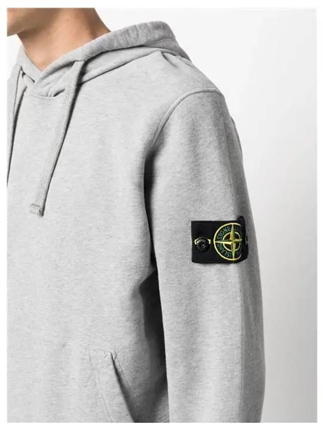 Wappen Patch Cotton Fleece Hoodie Grey - STONE ISLAND - BALAAN 9