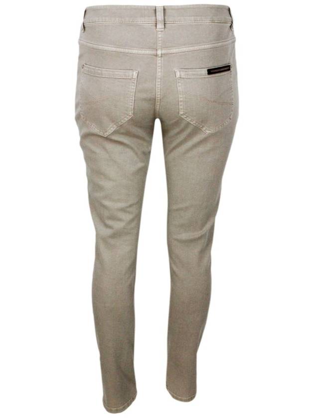 Denim Straight Pants MH137P5679C9504 Beige freddo - BRUNELLO CUCINELLI - BALAAN 4