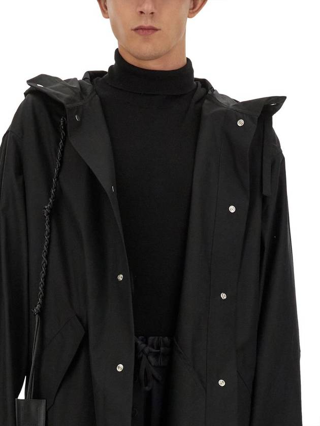 Back Logo Print Hooded Jacket Black - JIL SANDER - BALAAN 5