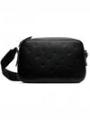 Embossed Logo Leather Cross Bag Black - MARNI - BALAAN 1