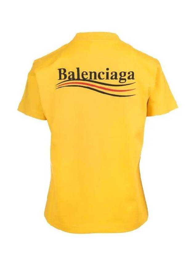 Wave Logo Slim Fit Short Sleeve T-Shirt Yellow - BALENCIAGA - BALAAN 4