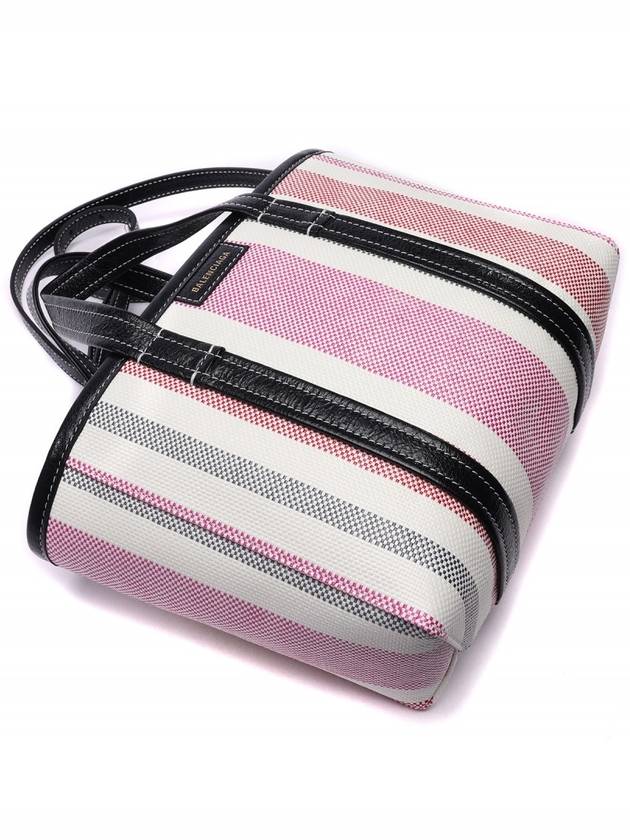 Barbes East West Raffia Striped Shopper Tote Bag Pink - BALENCIAGA - BALAAN 6