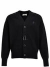 De Coeur Wool Cardigan Black - AMI - BALAAN 2