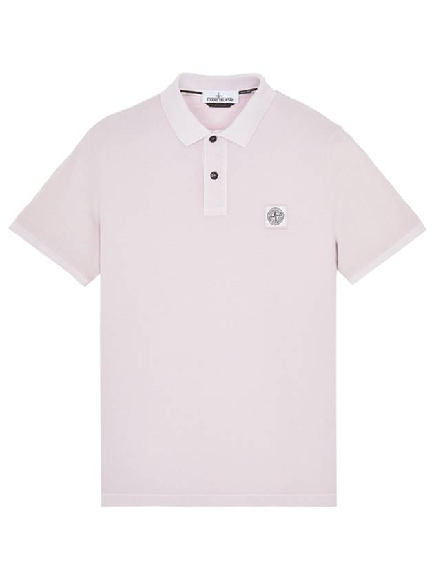 Men's Logo Patch Cotton Short Sleeve Polo Shirt Light Pink - STONE ISLAND - BALAAN 2