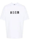 Logo Print Cotton Short Sleeve T-Shirt White - MSGM - BALAAN 2