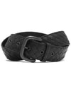 Men's Intrecciato Weaving Leather Belt Black - BOTTEGA VENETA - BALAAN 4