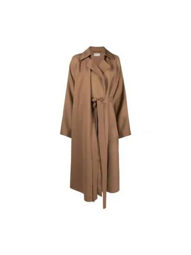 Wool Mohair Single Coat Camel - THE ROW - BALAAN 2