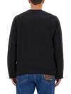 Micro Logo Print Cotton Sweatshirt Black - MSGM - BALAAN 4