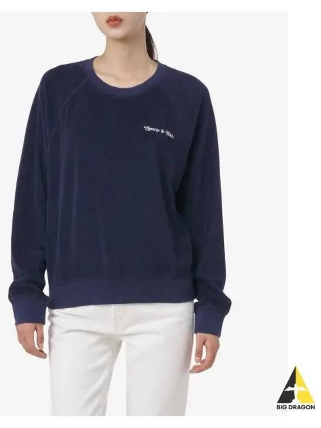 NY Tennis Club Terry Cotton Sweatshirt Navy - SPORTY & RICH - BALAAN 2