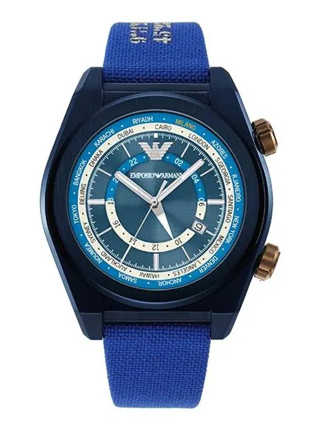 Men's Federico Dual Time Nato Watch Blue - EMPORIO ARMANI - BALAAN 3