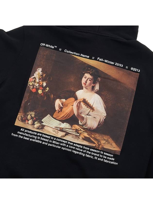 Caravaggio Print Drawstring Hoodie Black - OFF WHITE - BALAAN 11