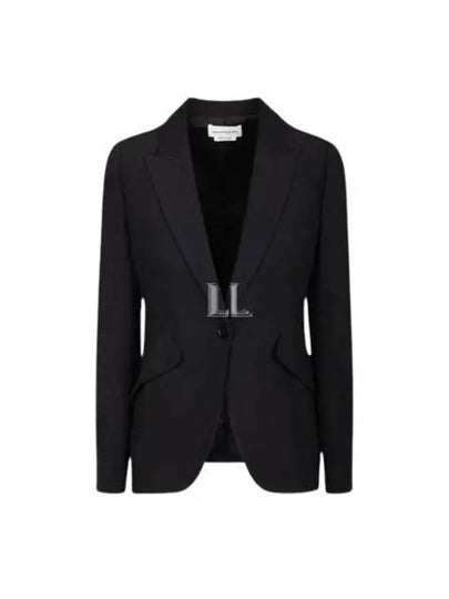 Peak Shoulder Leaf Crepe Jacket Black - ALEXANDER MCQUEEN - BALAAN 2