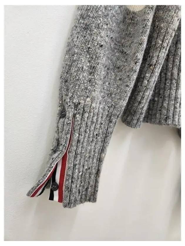 Diagonal Striped Mohair Wool Knit Top Grey - THOM BROWNE - BALAAN 6