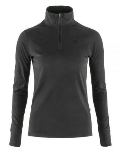 Women's Half Zip Long Sleeve T-Shirt Dark Grey - FJALL RAVEN - BALAAN 2