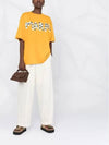 Women's Daisy Flower Logo Printing Round Mustard Short Sleeve THJET49EPMUSCT06DLY 65 - MARNI - BALAAN 4