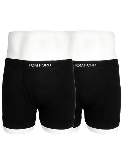 Men's Band Cotton Boxer Briefs 2 Pack Black - TOM FORD - BALAAN 2