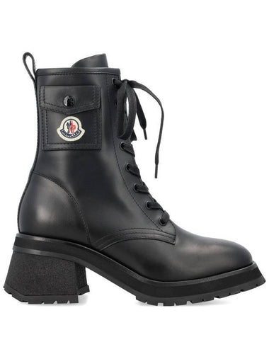 Gigi leather lace up walker boots black - MONCLER - BALAAN 1