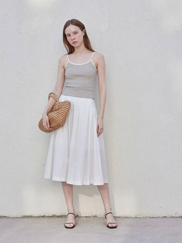 Pleated Banding Long Skirt White - LESEIZIEME - BALAAN 1