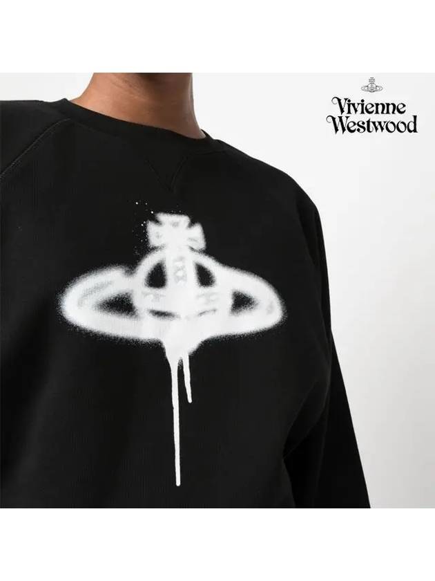 Spray ORB Logo Sweatshirt Black - VIVIENNE WESTWOOD - BALAAN 9