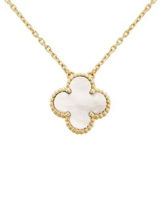 Vintage Alhambra Pendant Necklace Gold White - VANCLEEFARPELS - BALAAN 1