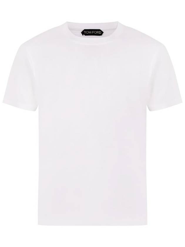 Men's Lyocell Round Neck Cotton Short Sleeve T-Shirt White - TOM FORD - BALAAN 2