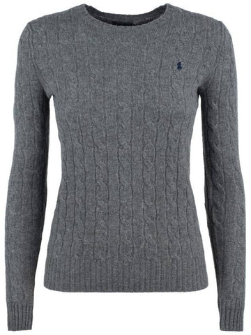 Ralph Lauren Gray Wool And Cashmere Cable-Knit Sweater - RALPH LAUREN - BALAAN 1