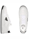 Downtown Perforated Leather Low Top Sneakers White - PRADA - BALAAN 6