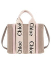 Woody Small Canvas Tote Bag Pink Beige - CHLOE - BALAAN 3