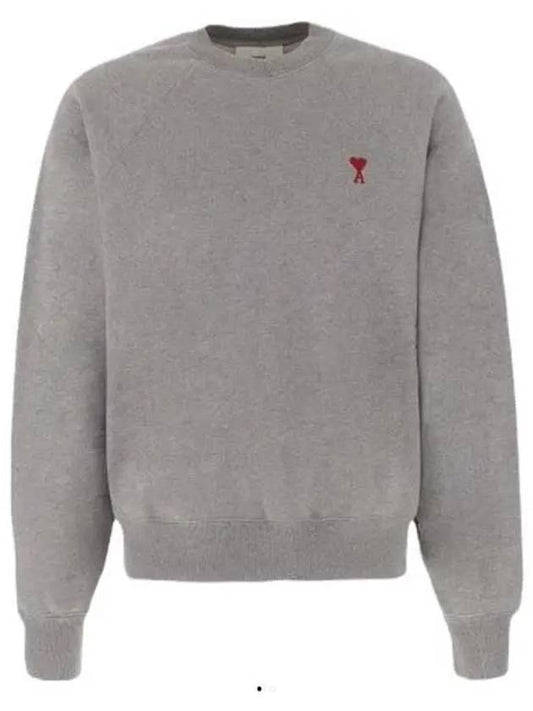 Small Heart Logo Sweatshirt Grey - AMI - BALAAN 2