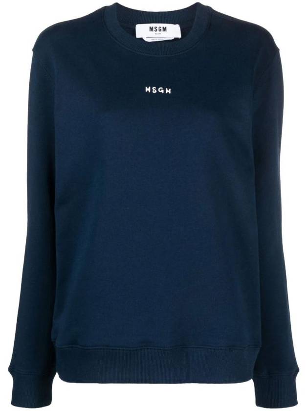 Micro Logo Print Sweatshirt Navy - MSGM - BALAAN 1