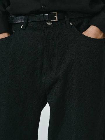 Jacquard Semi-Wide Track Pants Black - NOIRER - BALAAN 1