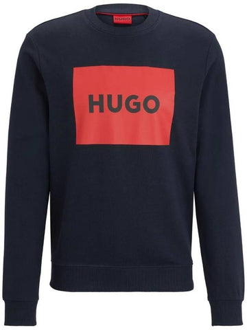 Logo Terry Cotton Sweatshirt Blue - HUGO BOSS - BALAAN 1