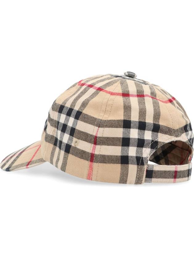 Check Cotton Ball Cap Beige - BURBERRY - BALAAN 4