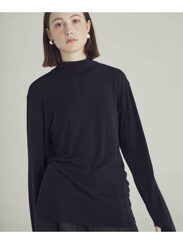 Women's Wool Jersey Turtleneck Black - MOTH - BALAAN 1