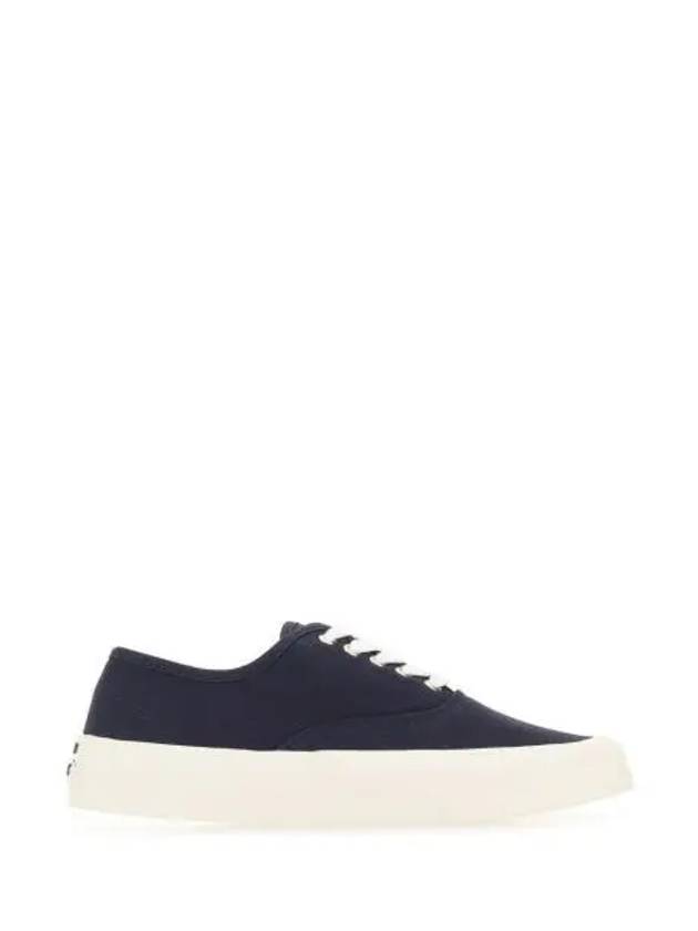 Lace Up Canvas Cotton Low Top Sneakers Navy - MAISON KITSUNE - BALAAN 2