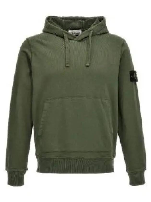 Logo Patch Drawstring Hoodie Dark Green - STONE ISLAND - BALAAN 2