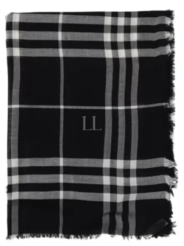 Checked Wool Scarf Black - BURBERRY - BALAAN 2